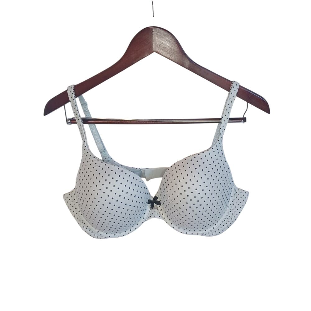 Victoria's Secret Black and White Polka Dot Wired Bra Size 36D/D80